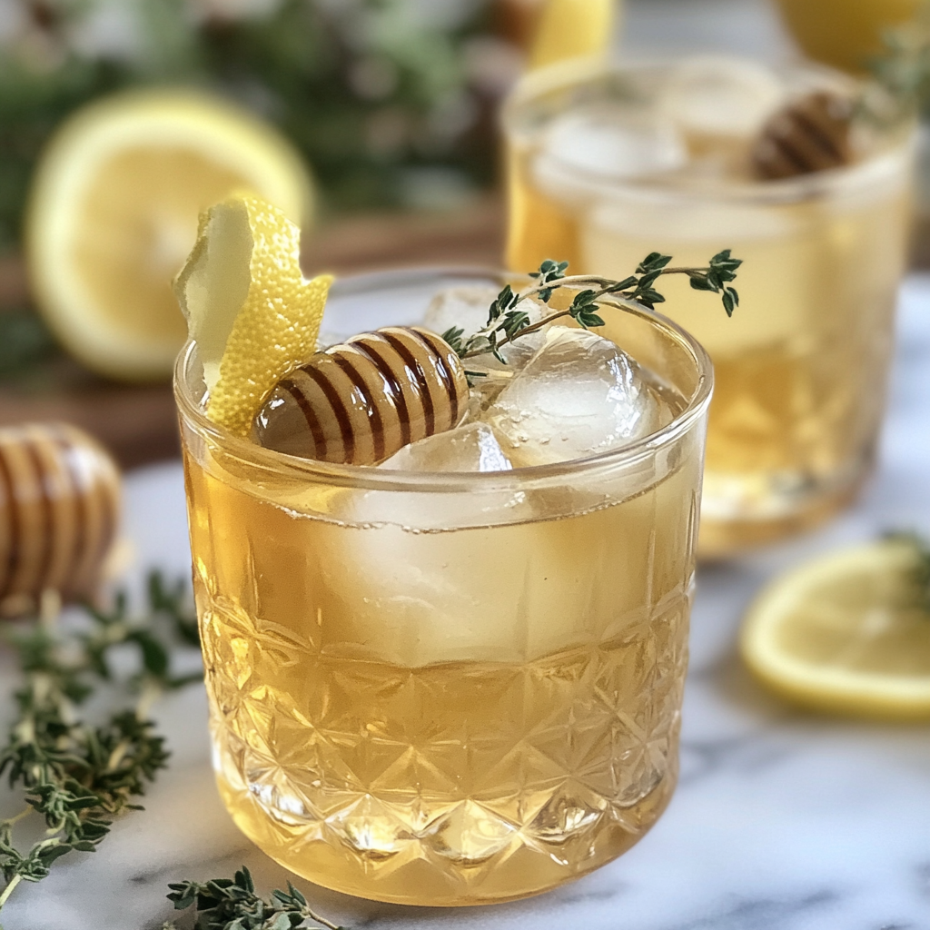 A Refreshing Honey Bee Cocktail with Bourbon