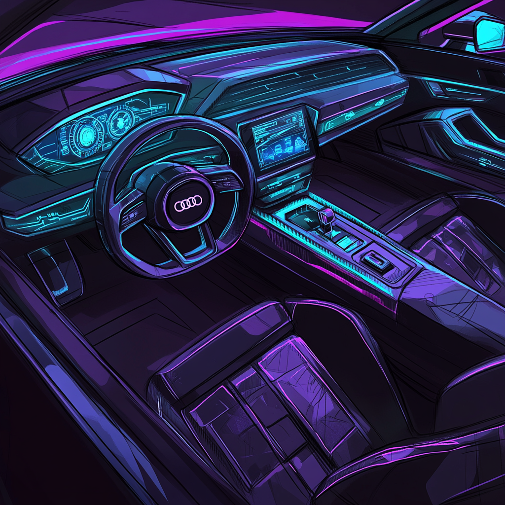 A Retro-Futuristic Audi TT Interior Sketch