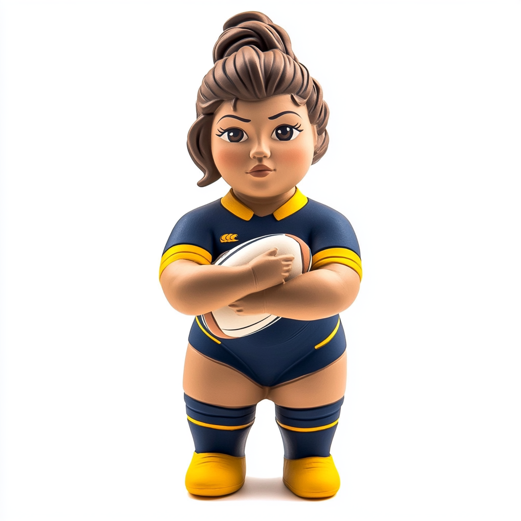 A Rugby Dummy Resembling Ilona Maher