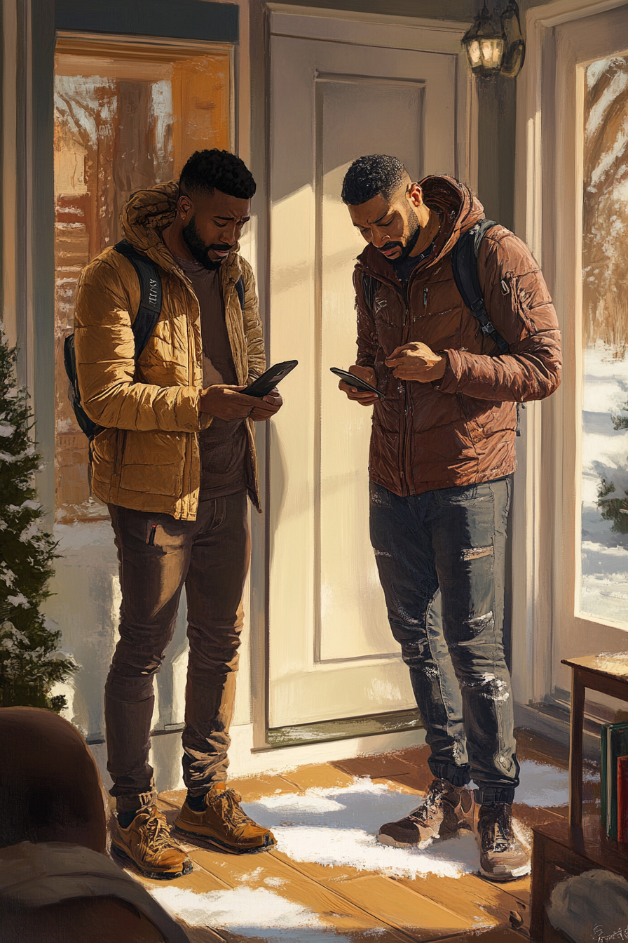 A Sad Goodbye Between Gay Couple in Winter