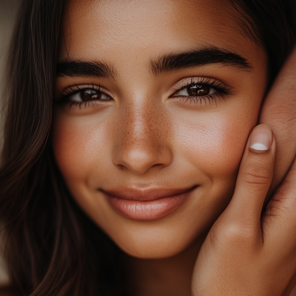 A Serene Latina Woman with Gentle Smile