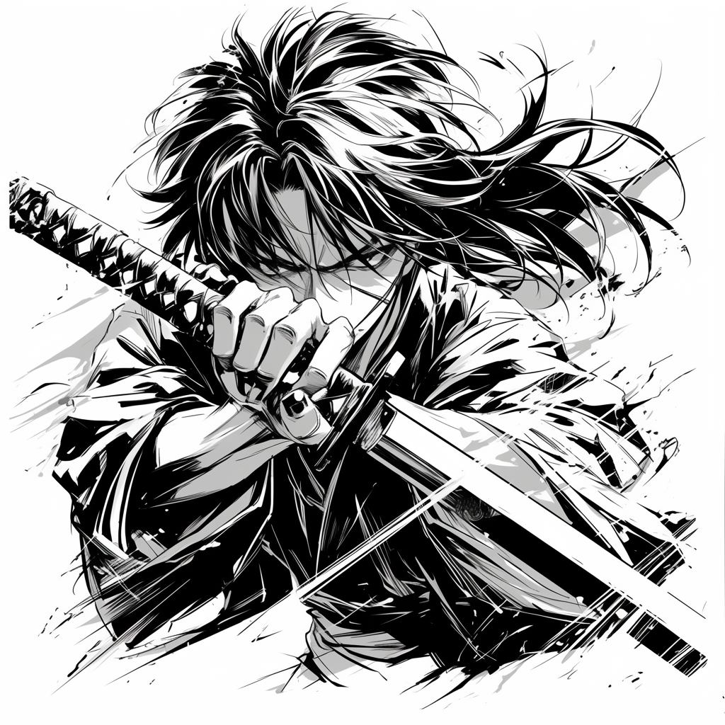 A Serious Rurouni Kenshin Drawing for a Tattoo.