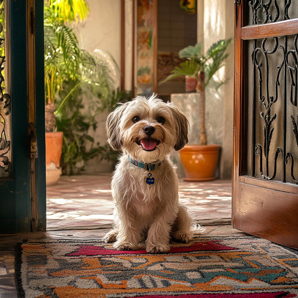 A Shih Tzu in Heroic Pose at Home