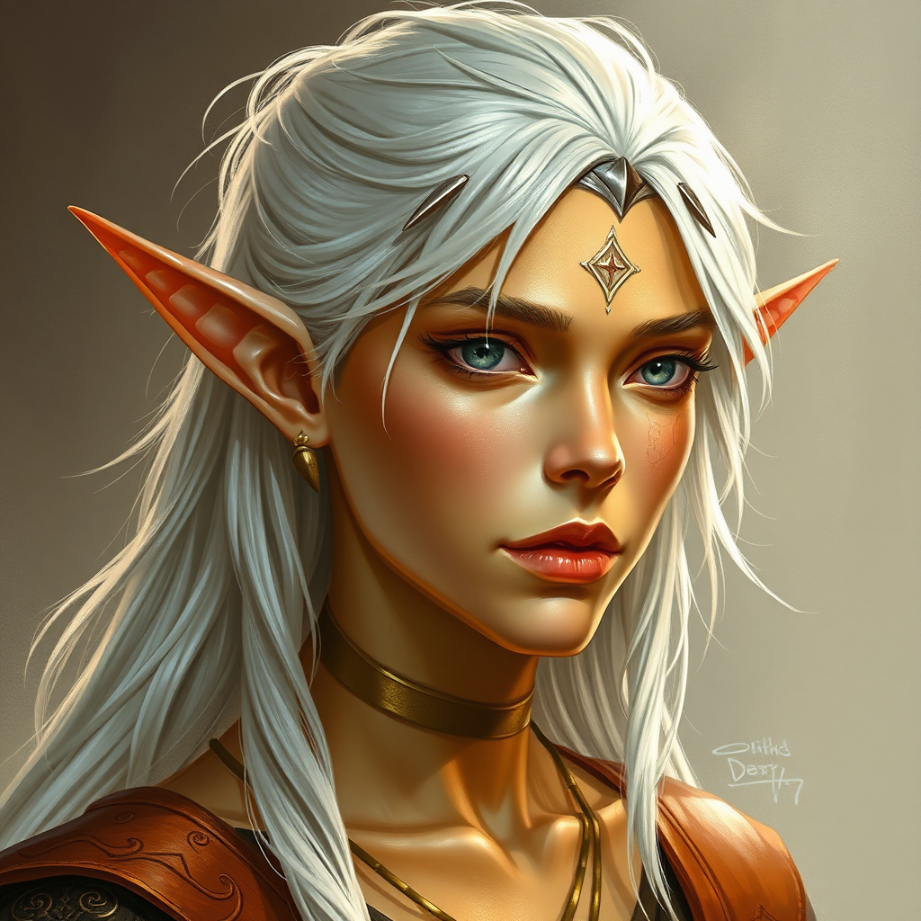 A Shiny High Elf with Silver Hair