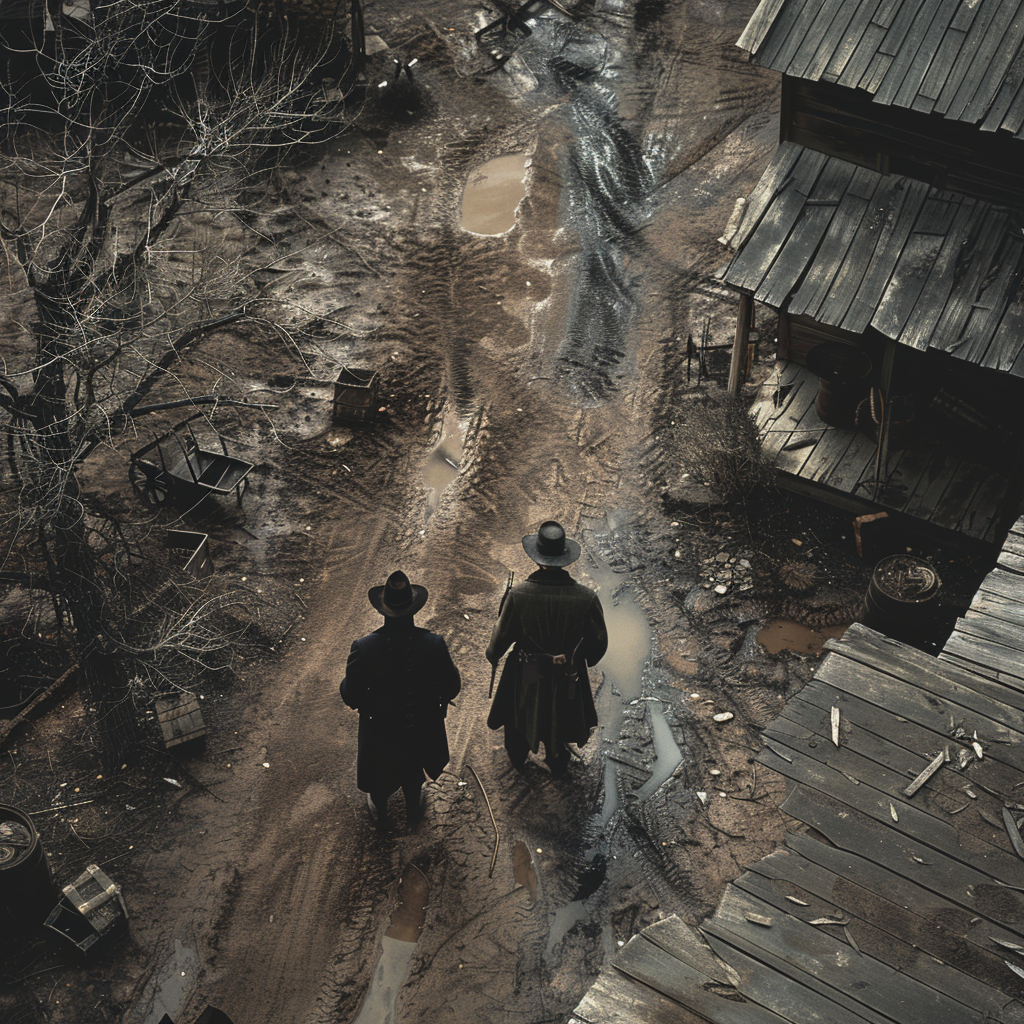 A Showdown in a 1880s Western Frontier Town