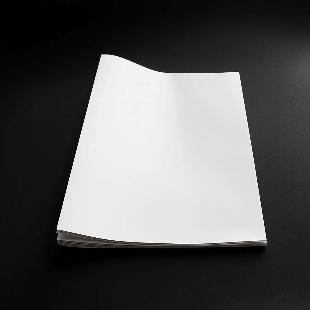 A Simple, Stark Contrast of White Brochure on Black