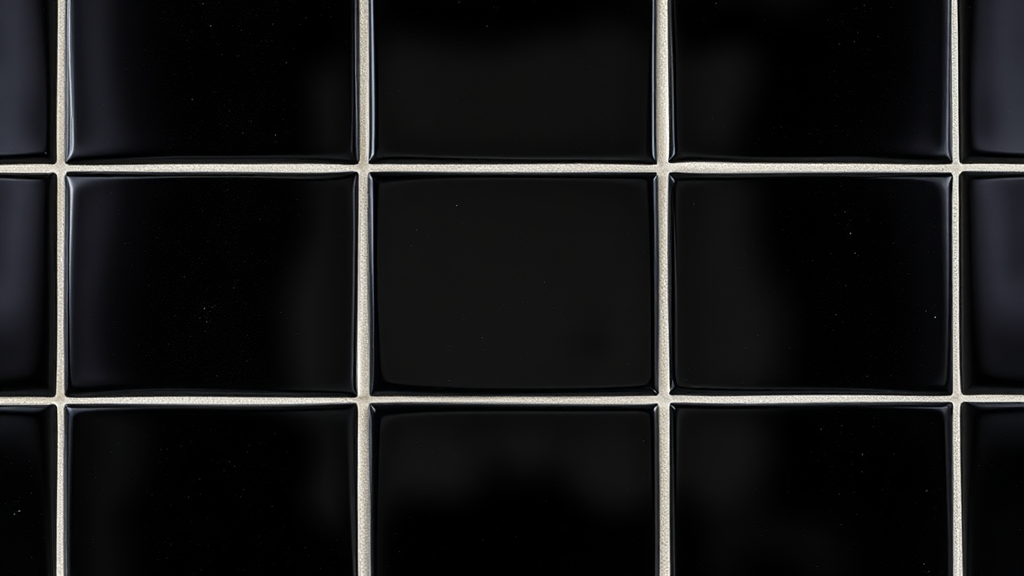 A Single Glossy Black Square Tile