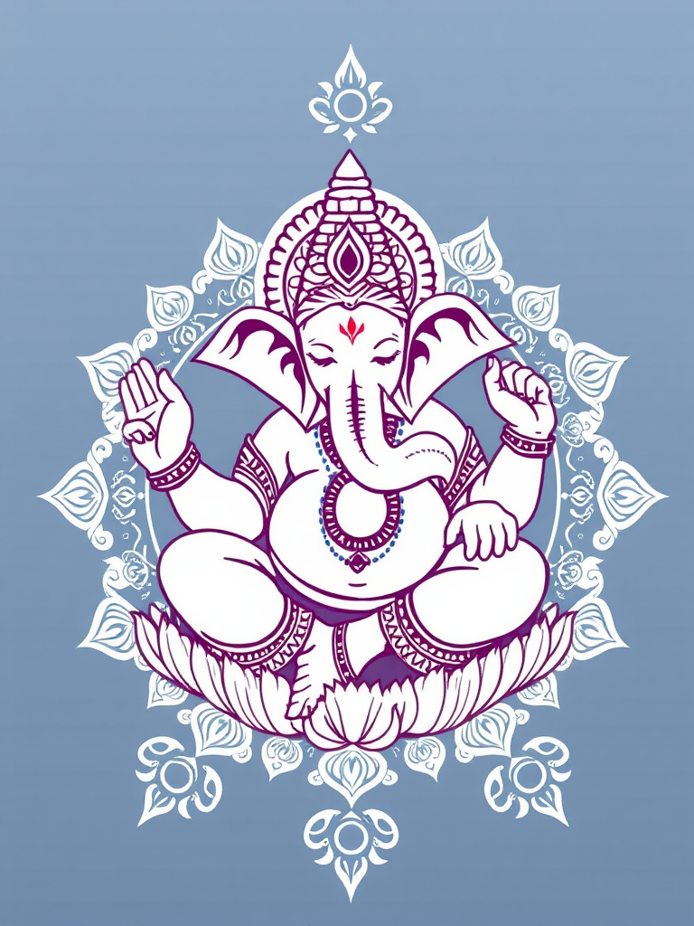 A Sleeping Lord Ganesha Mandala Art