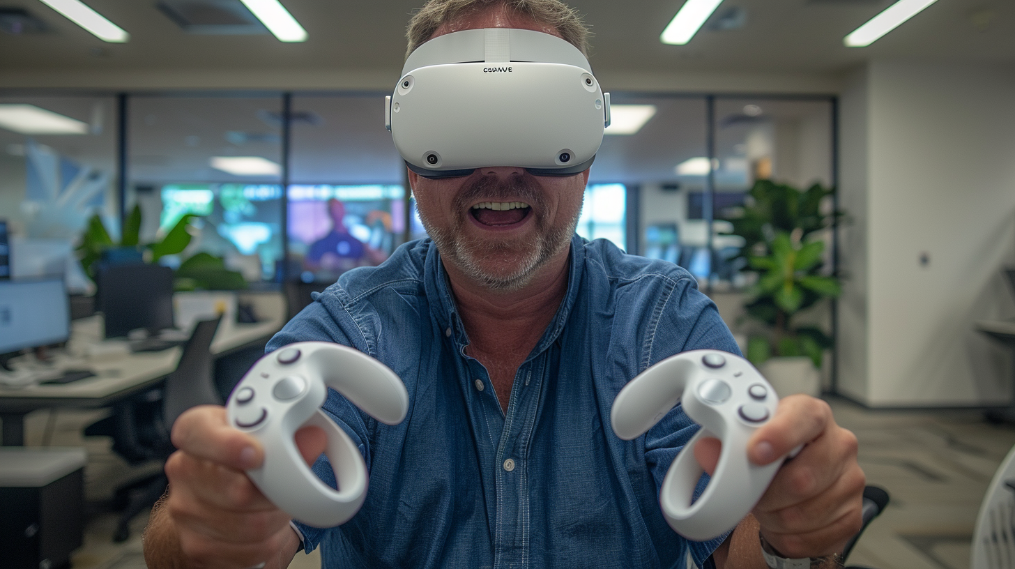 A Smiling Man in VR Experience