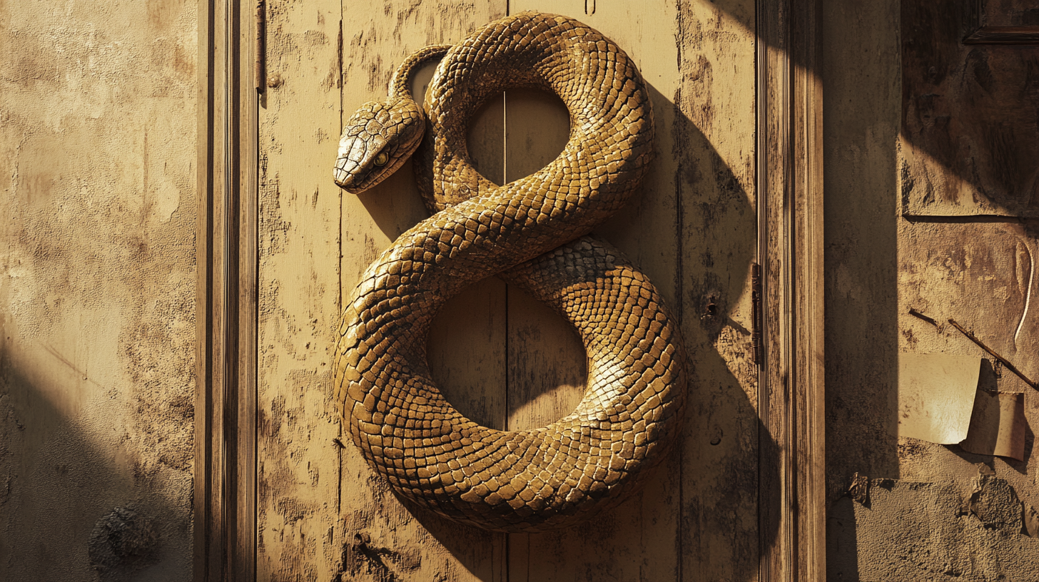 A Snake Coiled as 8 on Poster