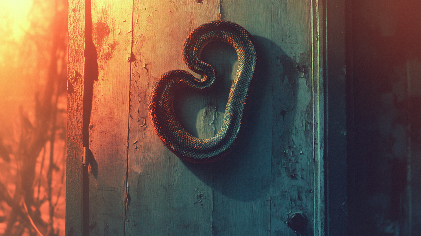 A Snake Poster on a Teenage Girl's Door