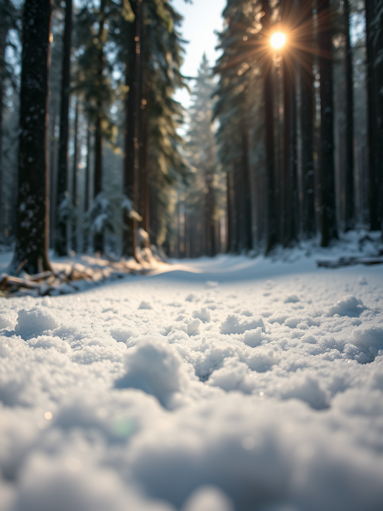 A Snowy Dawn in Central Oregon Forest