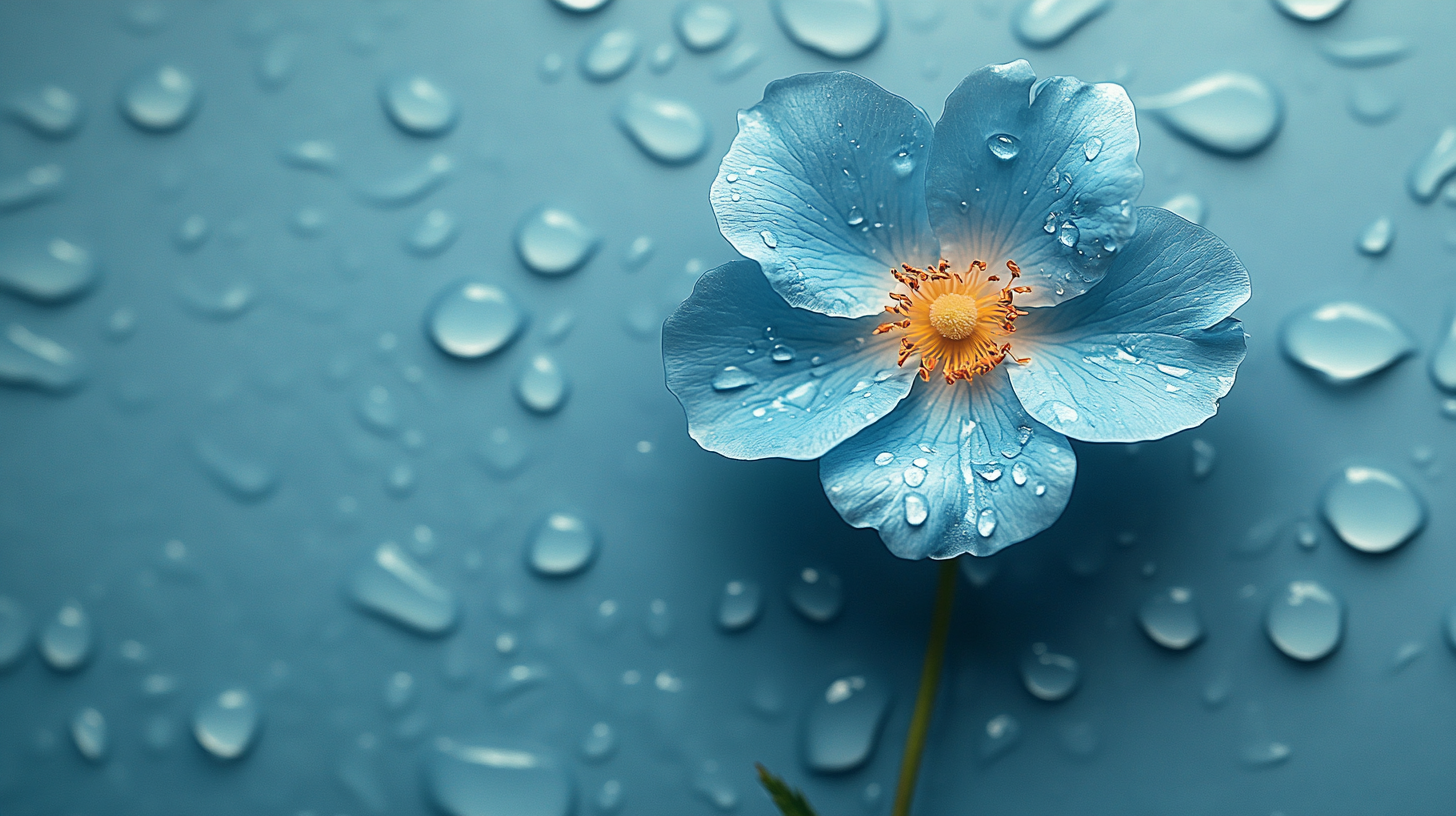 A Solitary Blue Rose on Textured Surface