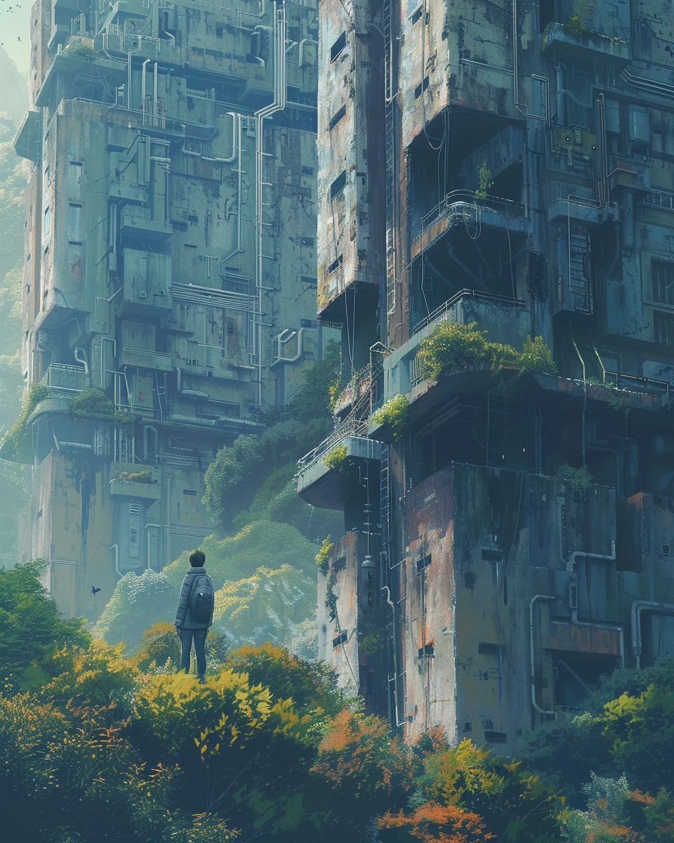 A Solitary Sci Fi Landscape With Abandoned Buildings