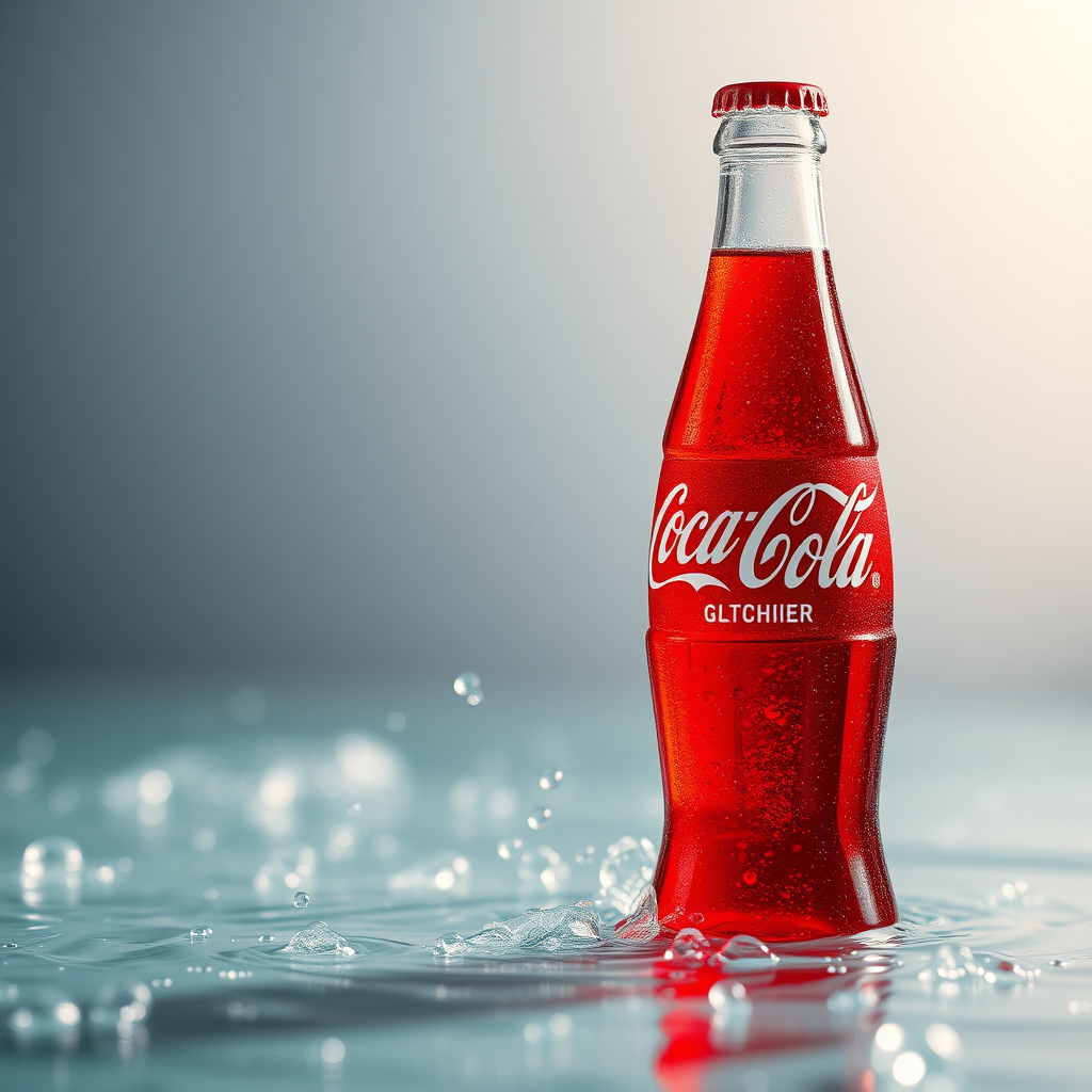 A Sparkling Coca-Cola Bottle in Dreamy Water