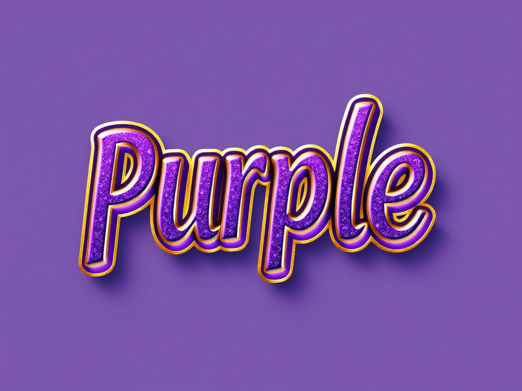 A Sparkling Purple and Gold 3D Text