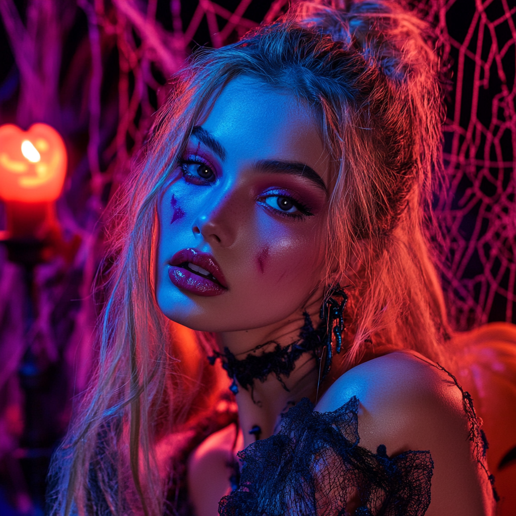 A Spooky Halloween Party with Creative Makeup Styles