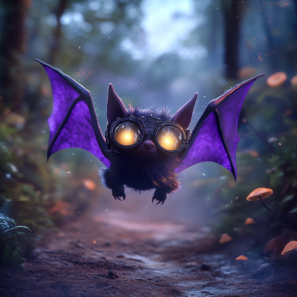 A Steampunk Bat's Flight in Enchanted Forest