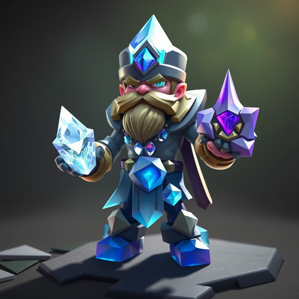 A Stone and Crystal Clash Game Character