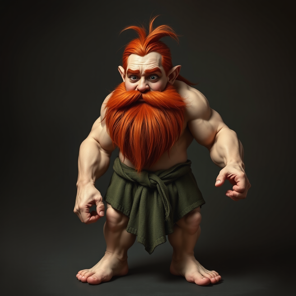 A Strong, Handsome Dwarf with Red Hair and Beard