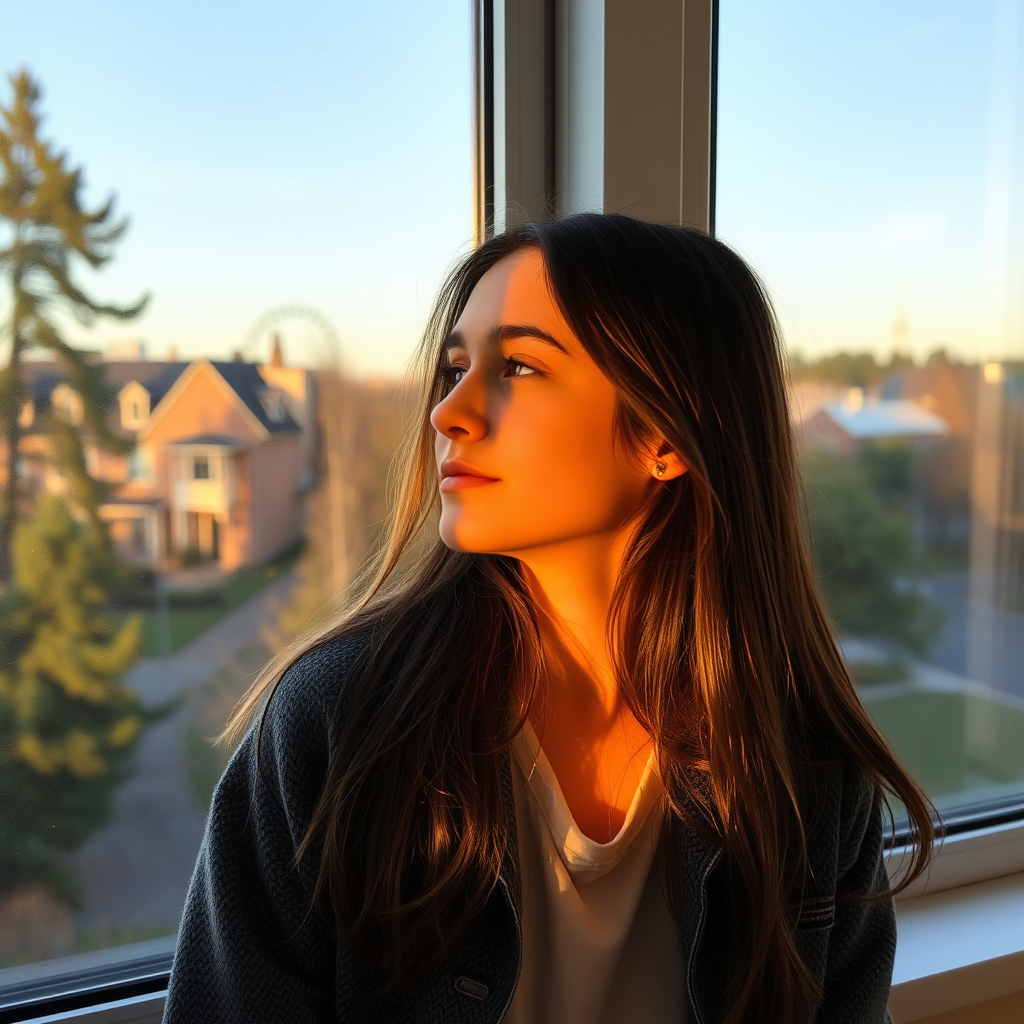 A Student Gazing Through the Morning Window