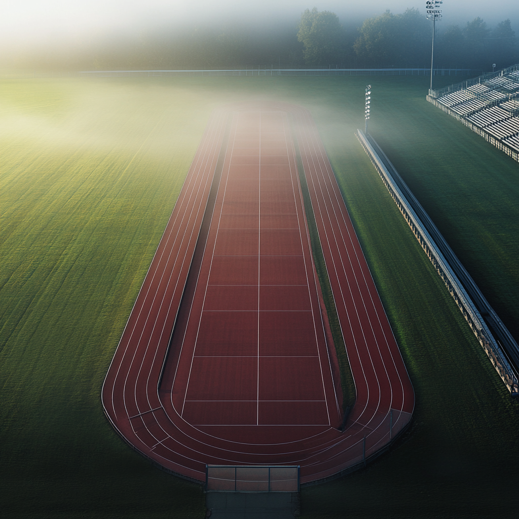 A Stunning Panoramic View of a Running Track