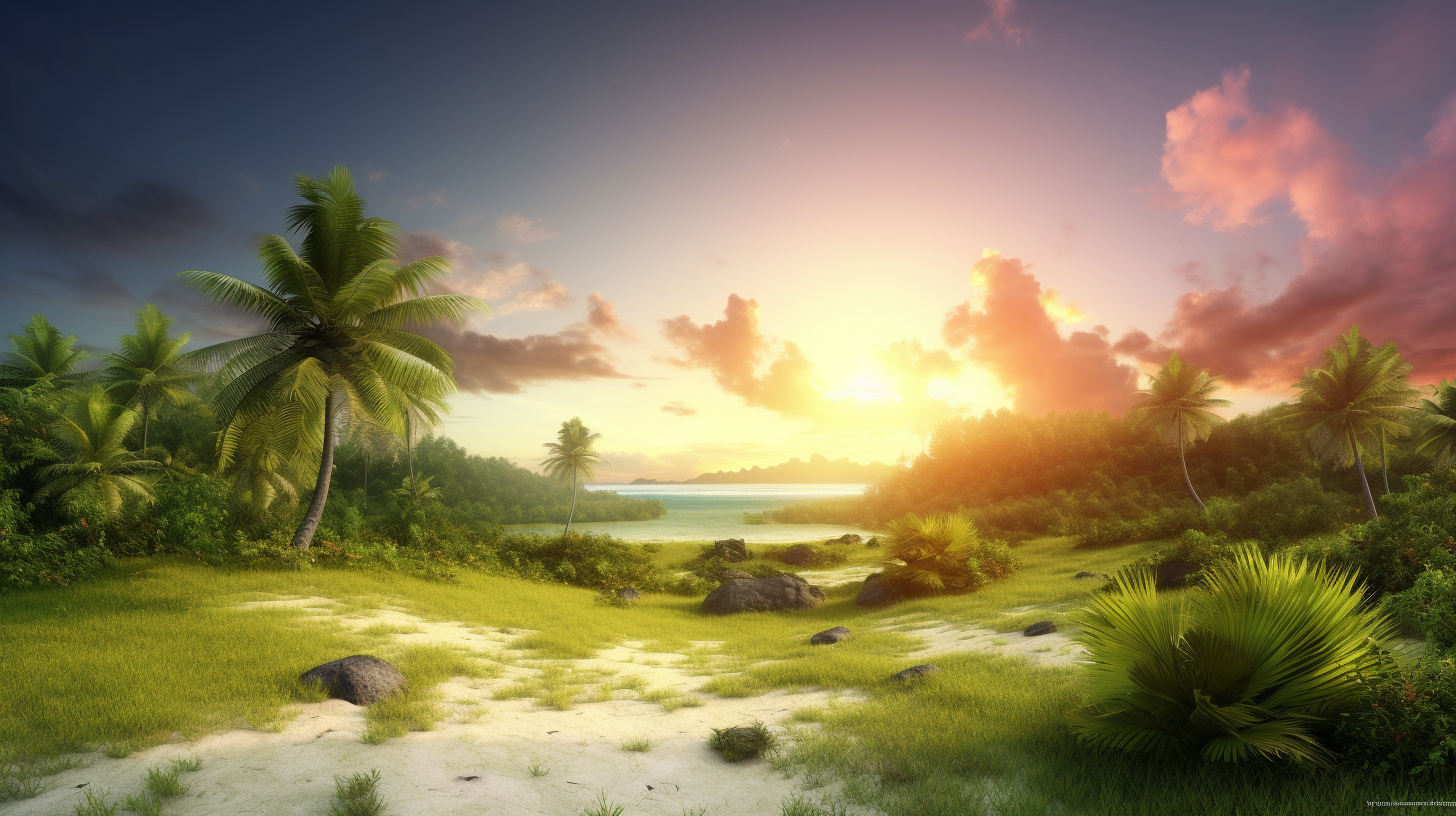 A Stunning Paradise Landscape for PowerPoint Background