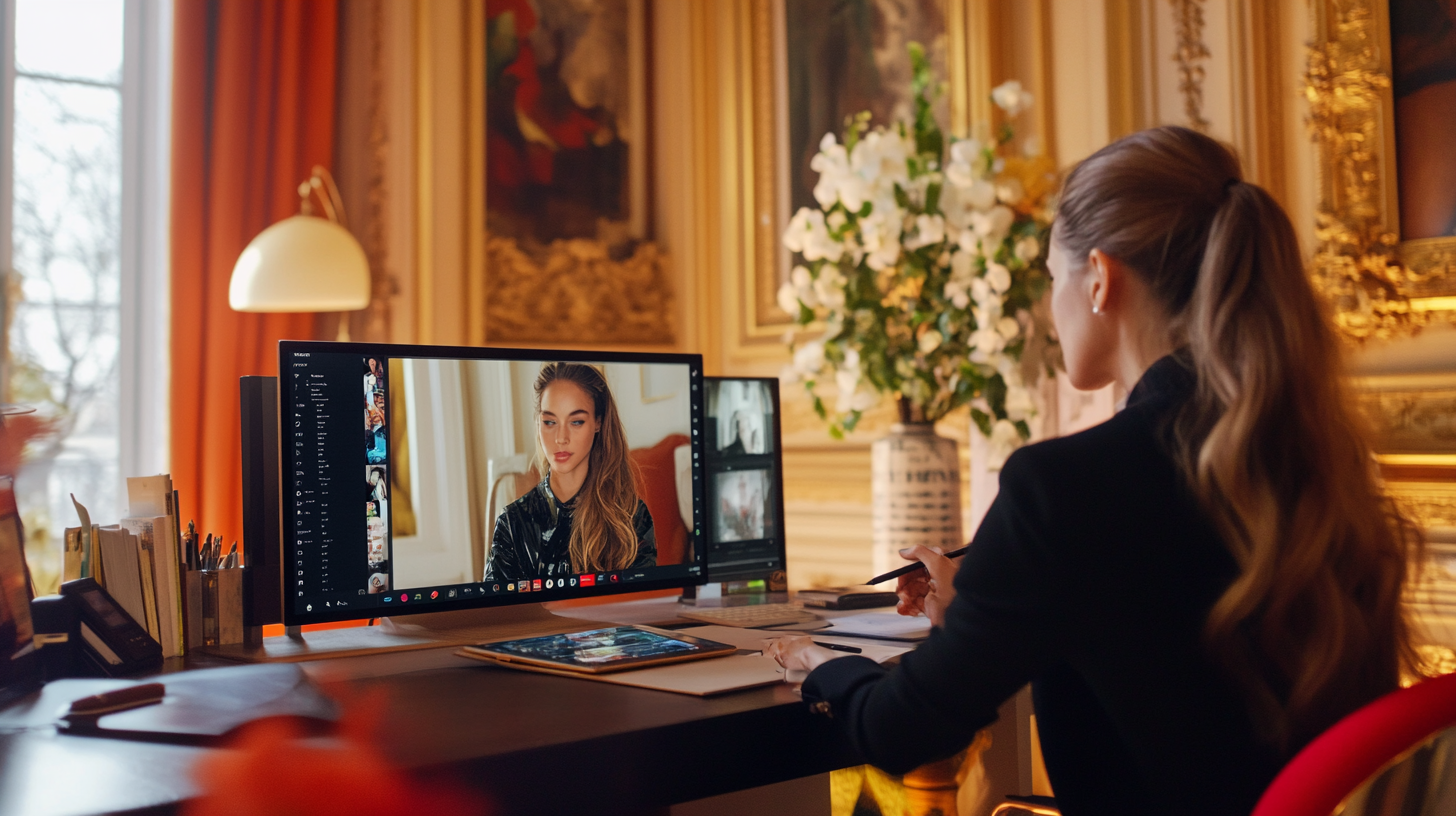 A Stylish Trio in a Zoom Call by Nick Knight