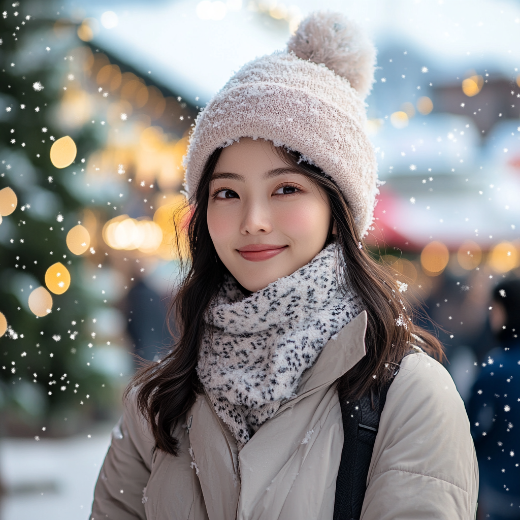 A Sunny Winter Afternoon in a Snowy Town