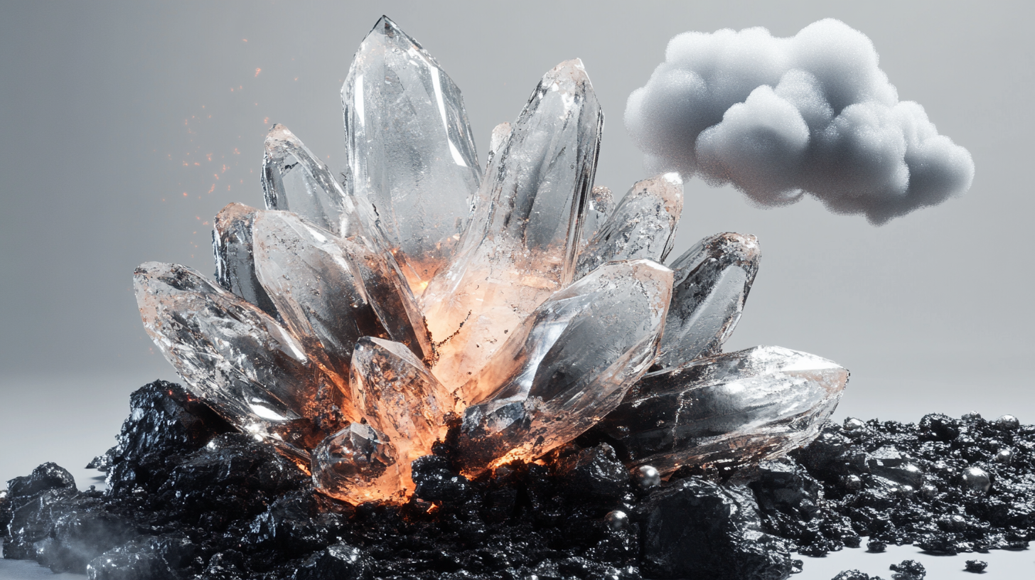 A Surreal Still Life with Frozen Flame, Stone Flowers