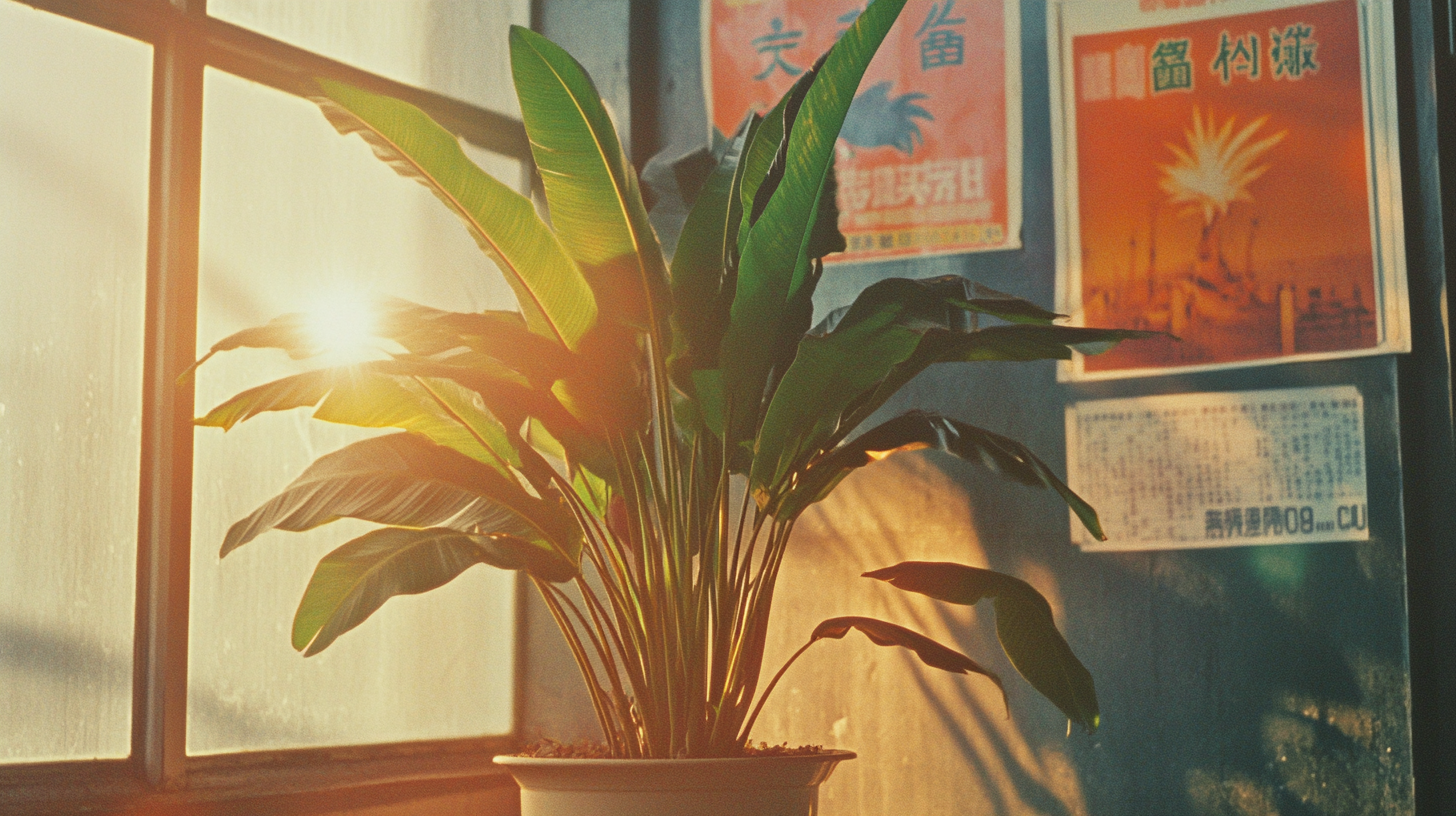 A Tall Bird of Paradise Plant in Sunlight