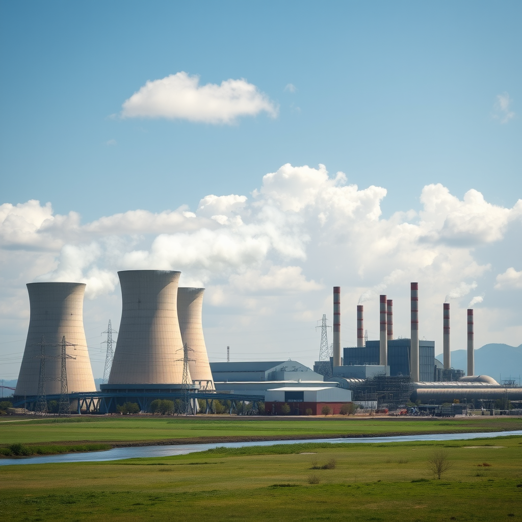 A Thermal Power Plant Near a River