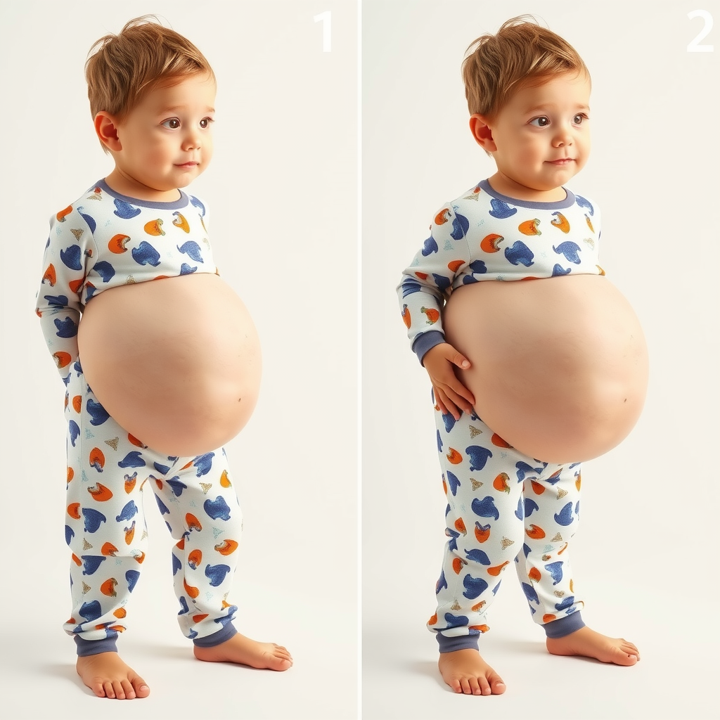 A Toddler's Belly Growing Bigger and Rounder
