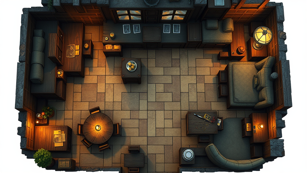 A Top-Down View of a Cozy Modern Pub