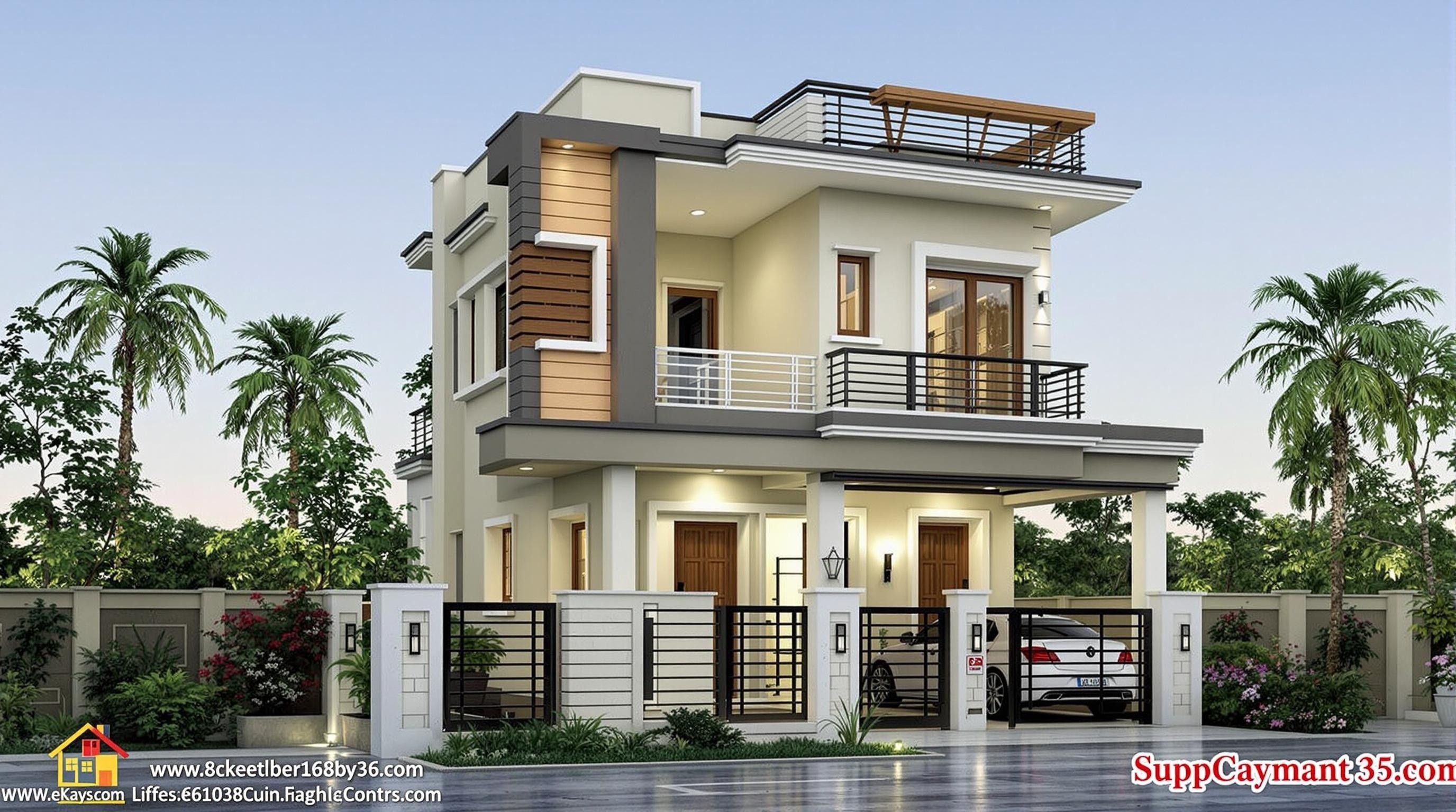 A Two-Story South-Facing House Plan