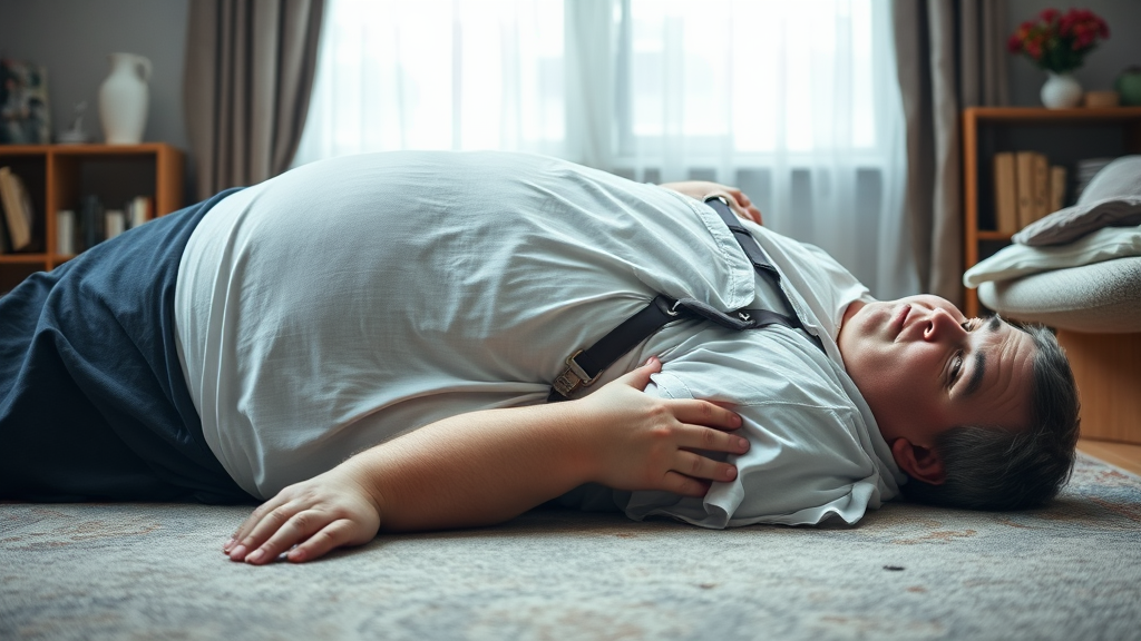 A Very Overweight Man Unable to Stand