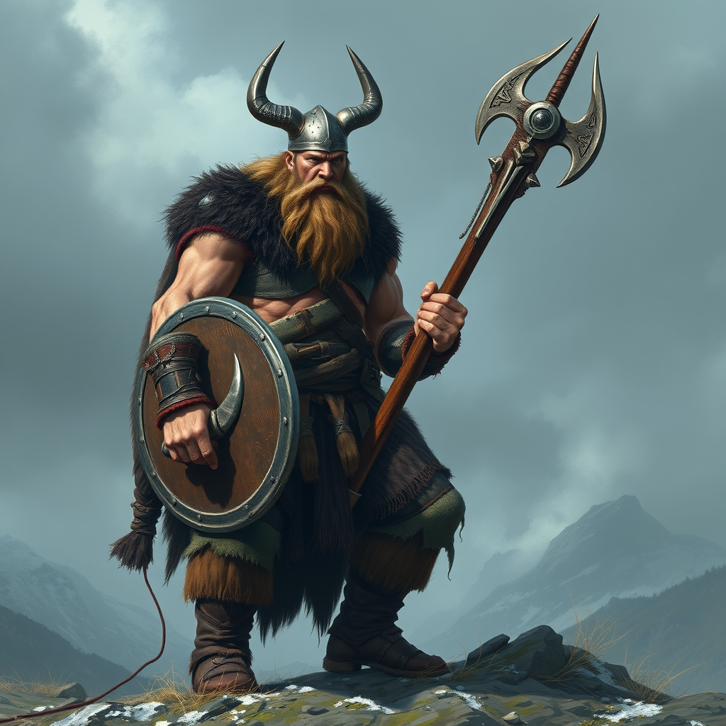 A Viking Warrior in Battle.