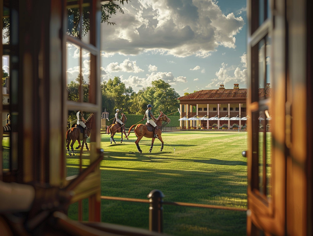 A Vivid Polo Game Image from Balcony