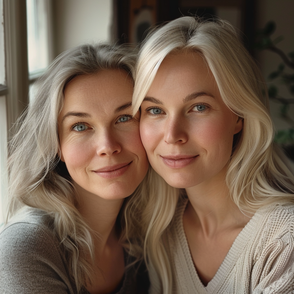 A Warm Nordic Mother-Daughter Portrait in Cozy Setting