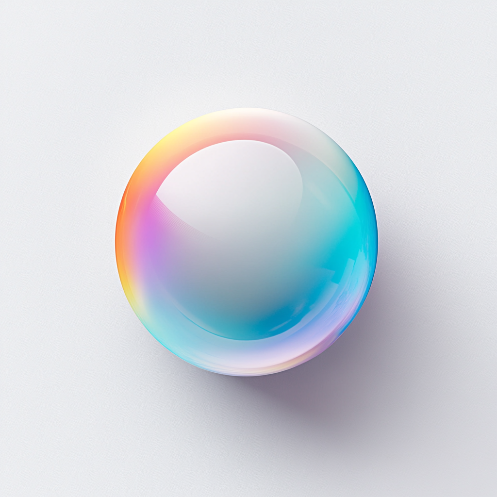 A White Business Card with Gradient Ball Logo