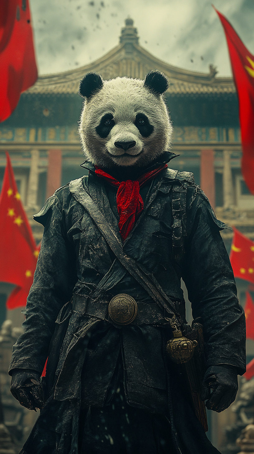 A Wise Panda in a Mao Suit