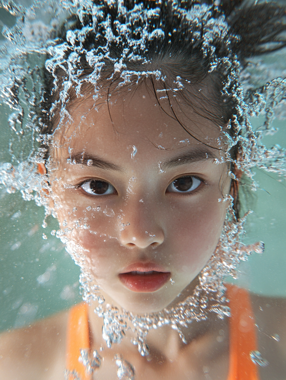 A Young Chinese Girl Doing Gymnastics