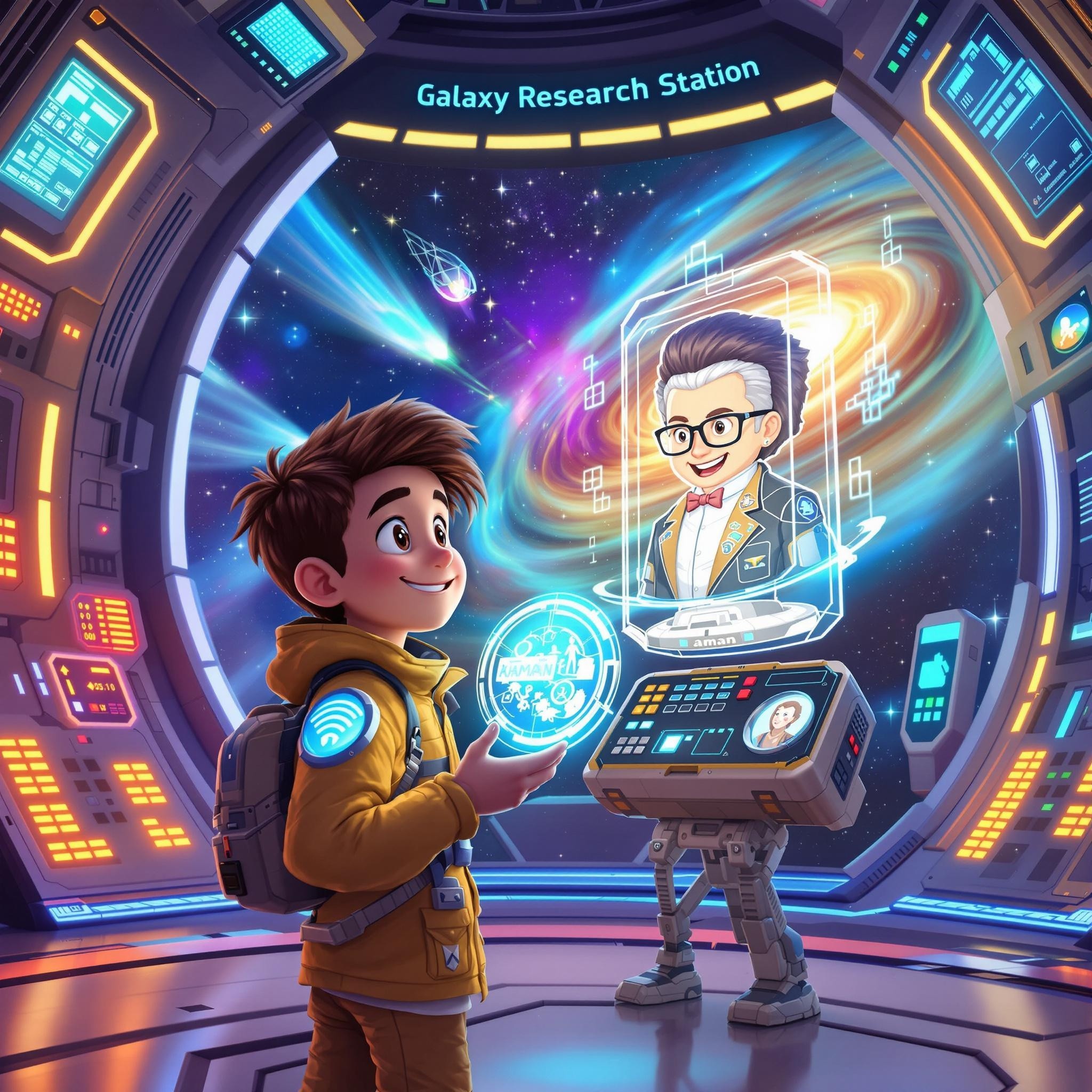 A Young Explorer Begins Space Adventure at Station