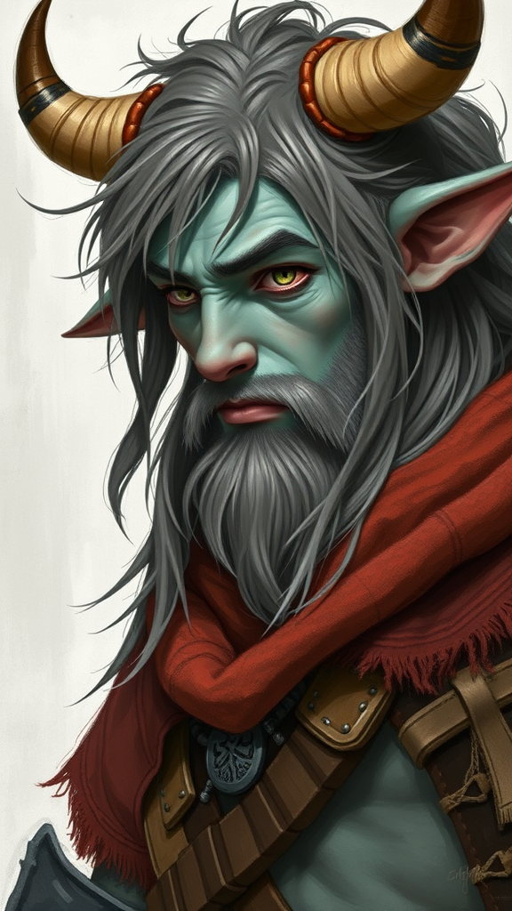 A Young Firbolg Barbarian with Long Ears