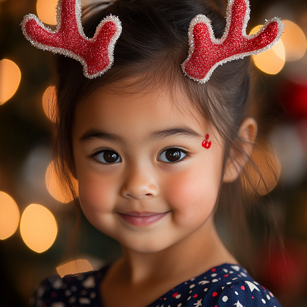 A Young Girl's Cute Holiday Portrait