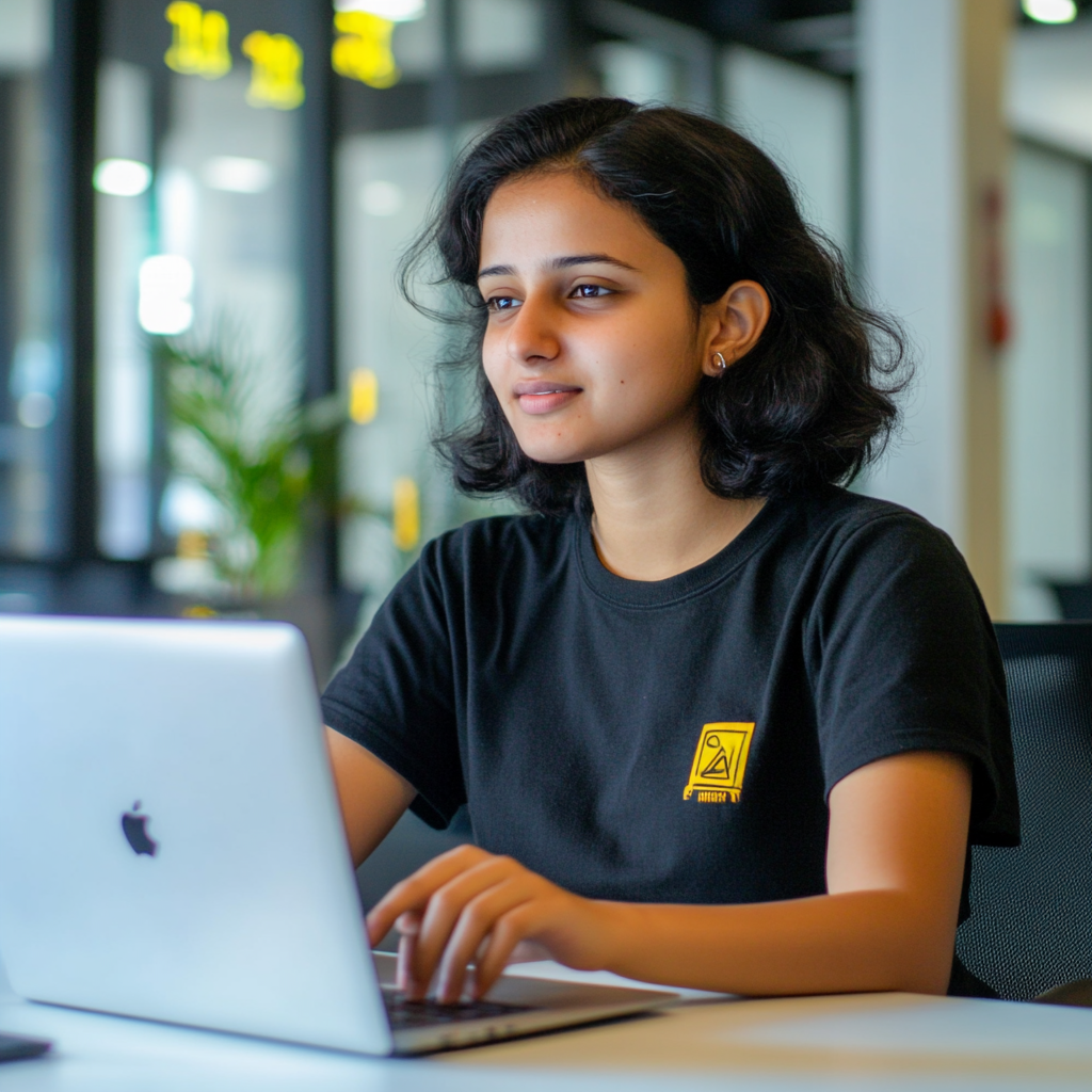 A Young Woman Learning AI for Growth Hacking