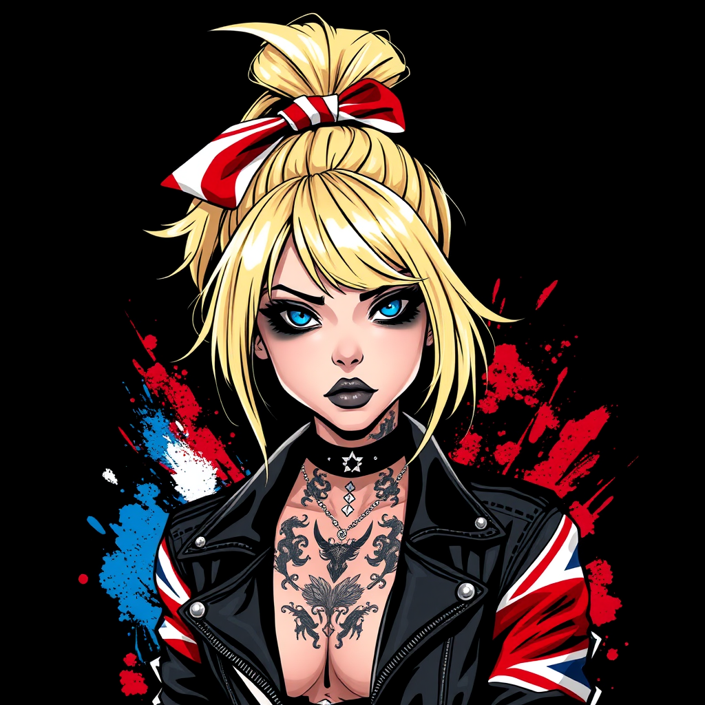 A Young Woman with Punk Style Illustration