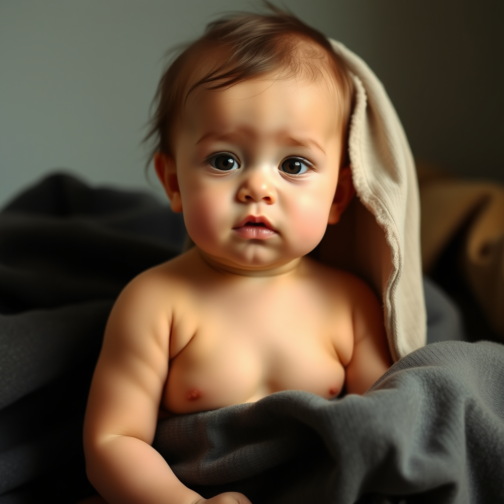 A baby girl enjoying nature.