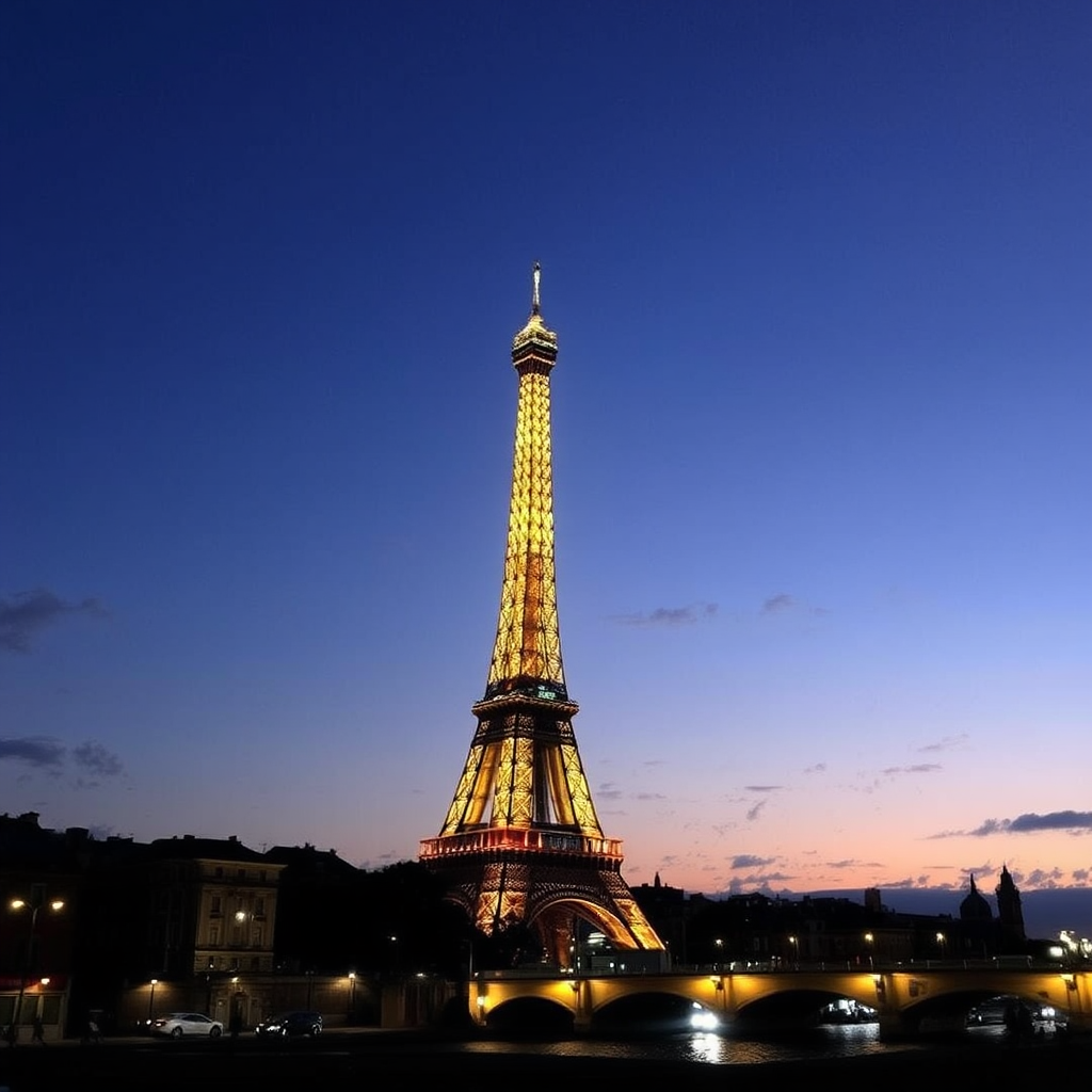 A beautiful evening scene in Paris.