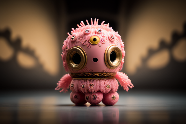 A beautiful pink monster with intricate details